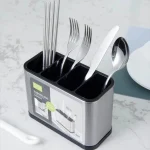 Organisateur de couverts de cuisine, support de couteaux, support de rangement de vidange en plastique, cuillère fourchette baguettes ustensiles de cuisine plateau d&rsquo;outils de cuisine boîte d&rsquo;étagère