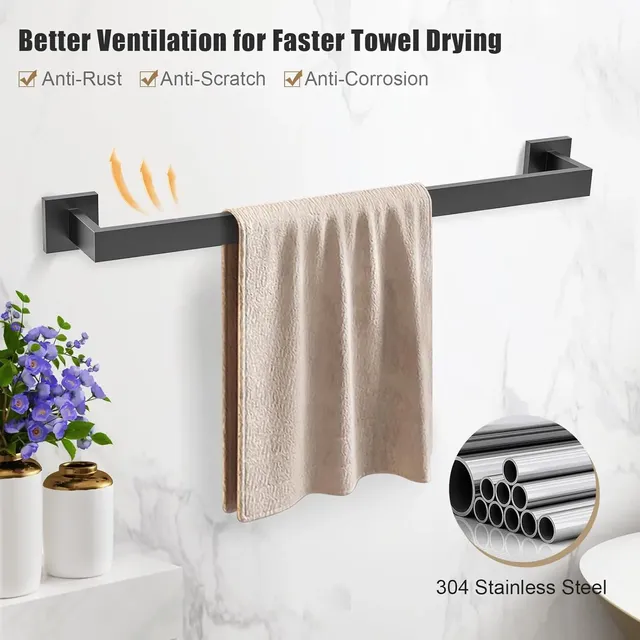 Ensemble de toilettes Acier inoxydable Porte-bague de… – vue 2