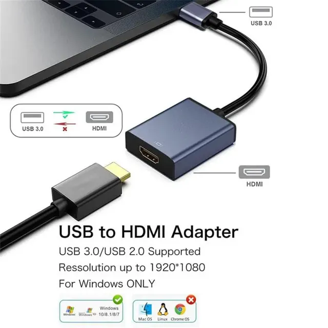 Adaptateur USB vers HDMI HD 1080P – vue 6