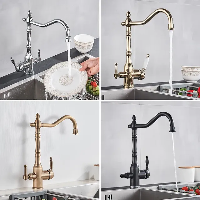 Robinet noir chromé mitigeur cuisine bec col cygne… – vue 2