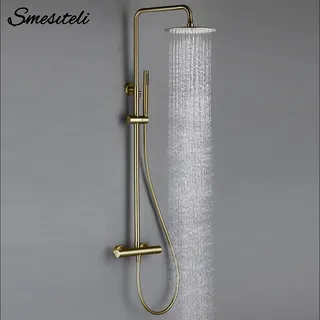 Colonne douche murale pommeau pluie rond plat mitigeur thermostatique…