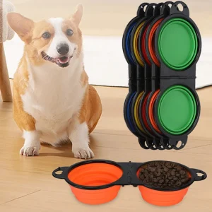 Bol pour chien 2 en 1, Double bol pliable et Portable pour animaux de compagnie, bols d’eau pliables en Silicone pour chien, voyage en plein air, bol d’alimentation pour chien et chat Bol pour chien 2 en 1, Double bol pliable et Portable pour animaux de compagnie, bols d’eau pliables en Silicone pour chien, voyage en plein air, bol d’alimentation pour chien et chat