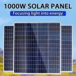 Panneau solaire photovoltaïque 500W1000W 12V, Kit de batterie externe, plaque solaire 100ACcontrôleur pour maison/Camping/RV/voiture, chargeur de batterie rapide