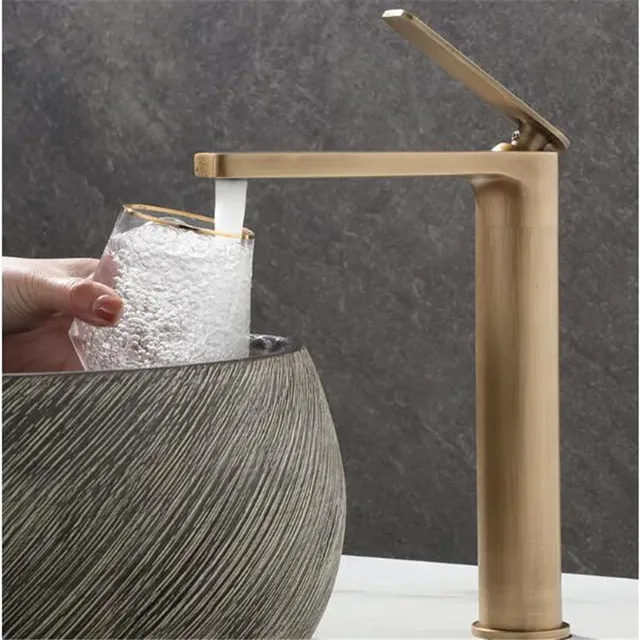 Mitigeur lavabo vasque monocommande bronze antique bec… – vue 4