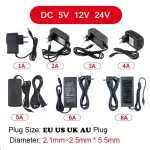 Transformateur d&rsquo;éclairage d&rsquo;alimentation à découpage, AC 110V ~ 220V à DC 5V 12V 24V, adaptateur d&rsquo;alimentation LED 1A 2A 3A 4A 5A 6A 8A 10A pour caméra