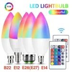 1PC lampe intelligente E12 E14 E26 E27 B22 LED ampoule Tuya bougies ampoule RGB Dimmable ampoule intelligente APP commande vocale Alexa