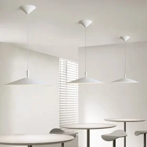 Lampe LED suspendue au design moderne et à intensité variable, en métal blanc et noir, minimaliste, pour cuisine, Bar, Restaurant, salle à manger, fil réglable