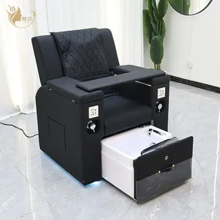 Fauteuil pédicure spa professionnel cuir synthétique noir mat dossier…
