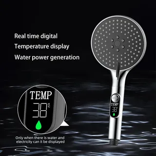 Pommeau de douche LED portatif à affichage numérique de la température