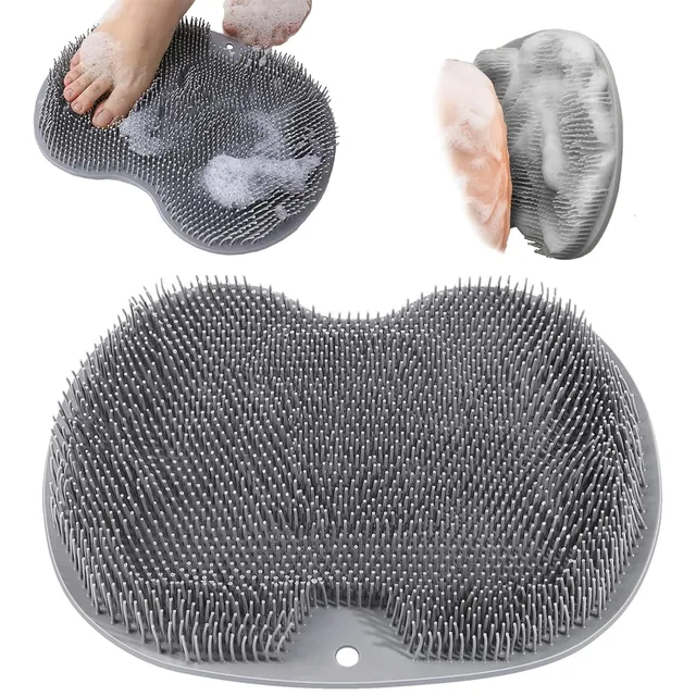 Tapis brosse douche silicone souple gris picots fins…