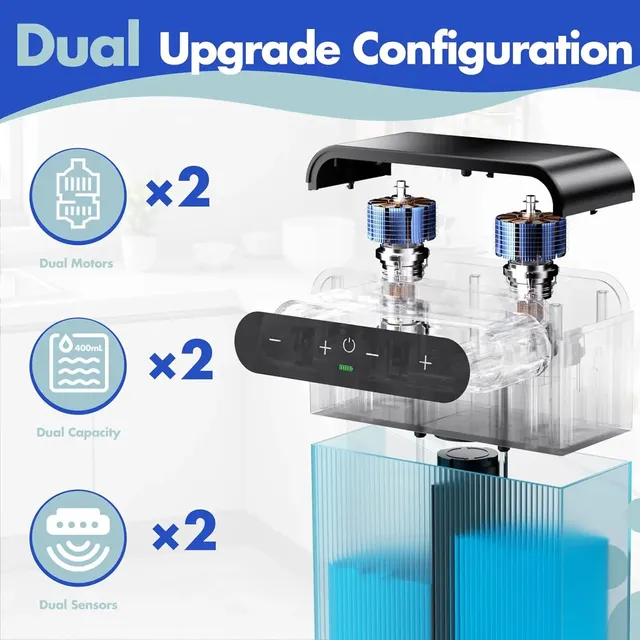 Distributeur automatique de savon moussant 400ml + 400ml – vue 4