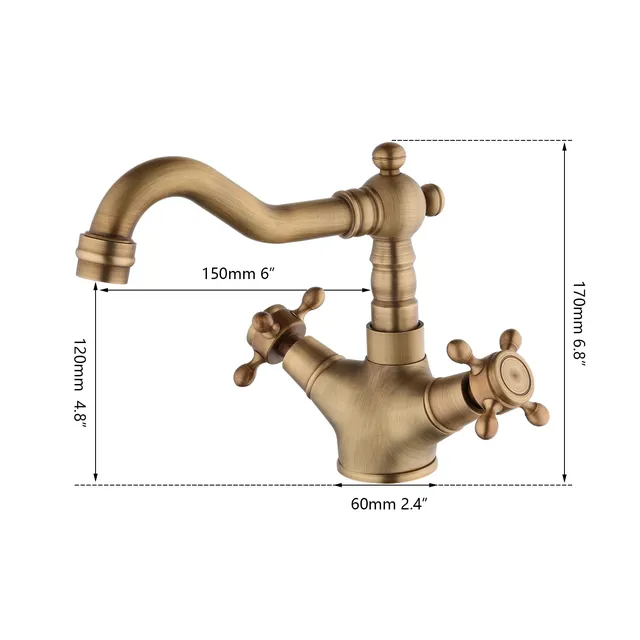 JIENI-Robinet de cuisine en laiton antique – vue 3