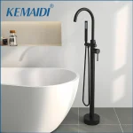 KEMAIDI robinet de baignoire autoportant robinet de baignoire autoportant remplissage de baignoire robinet de douche de bain à haut débit avec arroseur à main