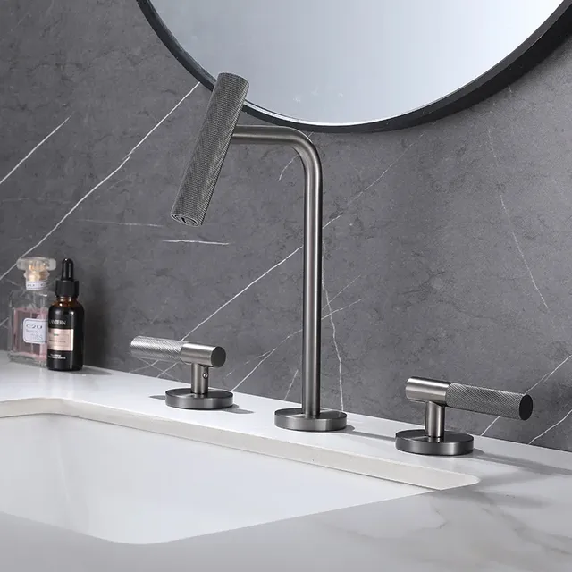 Robinet de Lavabo à Eau Chaude et Froide en Laiton – vue 3
