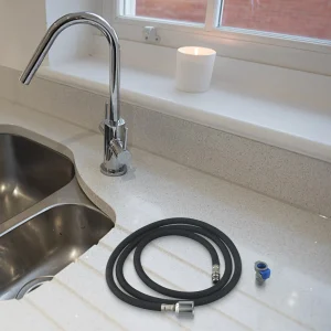 Tuyau de robinet de cuisine 1,5 m 360 °   Nylon extractible à Rotation pour tuyau de douche tressé, accessoires de connecteur de remplacement de cuisine