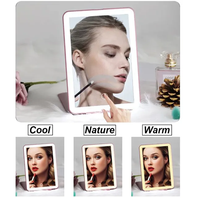 Miroir de maquillage pliant avec chargeur USB – vue 3