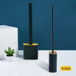 brosse toilette murale sol silicone doubleface plate manche long ergonomique support rangement drainant sans perçage compact moderne minimaliste