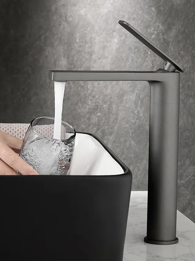 Salle de bains blanc/gris Bronze laiton massif lavabo de… – vue 3