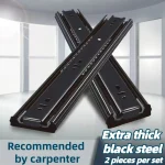 Rail de tiroir 10 ~ 20 pouces, glissières de tiroir en acier laminé à froid, piste coulissante de tiroir fermé, glissières d&rsquo;armoire à deux sections, quincaillerie de meubles