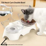 Bol Double antidérapant pour chat, avec support, bol d&rsquo;alimentation pour animaux de compagnie, bol d&rsquo;eau pour chat, bols alimentaires pour animaux de compagnie, mangeoire pour chiens, fournitures de produits