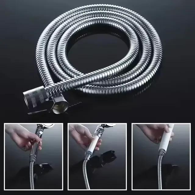 1.5/2M noir/argent SUS 304 tuyau de douche Flexible… – vue 4