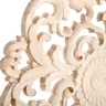 Applique sculptée en bois à motif de fleurs rondes non… – vue 4