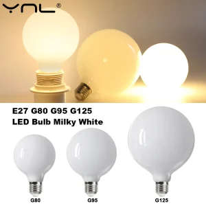 Grande Ampoule LED E27 AC 220V 110V G80 G95 G125, économie d’énergie, lumière mondiale, Ampoule, ampoule laiteuse, blanc chaud Grande Ampoule LED E27 AC 220V 110V G80 G95 G125, économie d’énergie, lumière mondiale, Ampoule, ampoule laiteuse, blanc chaud