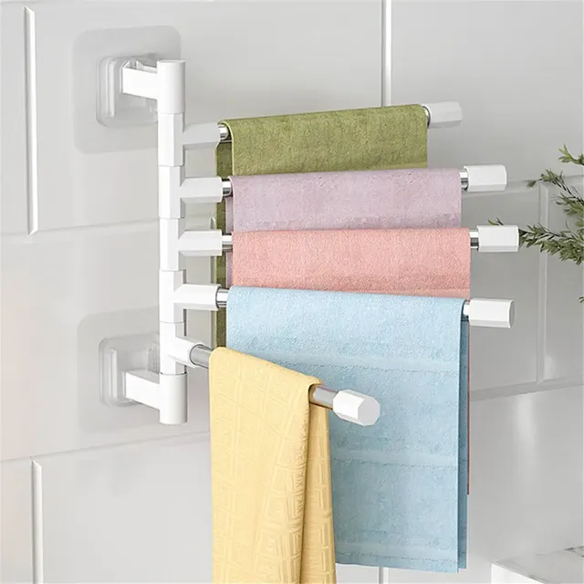 Porte serviettes mural aluminium argent mat bras… – vue 2