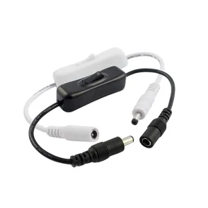 Interrupteur tactile pour bande lumineuse LED, 5V, 9V, 12V, 24V DC, mâle, femelle, bouton de commande à bascule, connecteur de câble pour caméra de vidéosurveillance