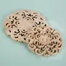 Applique sculptée en bois à motif de fleurs rondes non… – vue 6