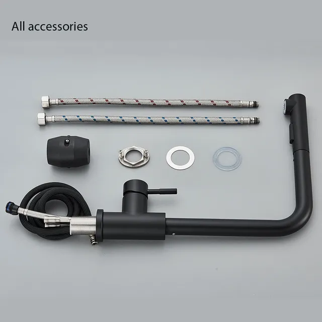 Robinet de cuisine extractible noir SUS404 – vue 6