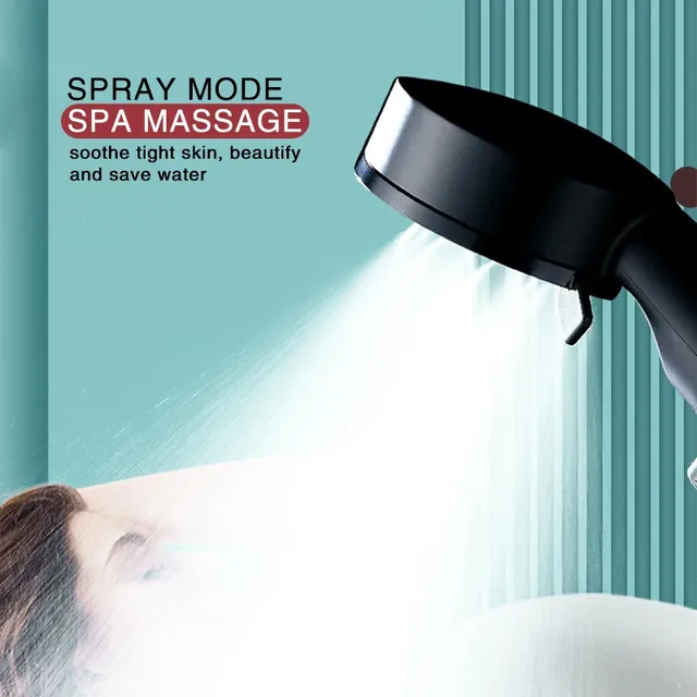 Zhangji-Pommeau de douche à effet pluie de massage noir – vue 3