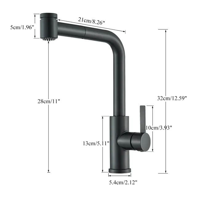 Mitigeur cuisine noir mat design contemporain arc… – vue 5
