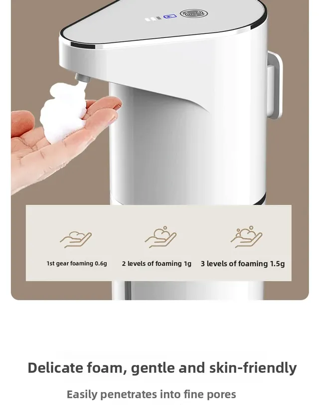 Distributeur savon moussant sans contact 360ml blanc… – vue 4