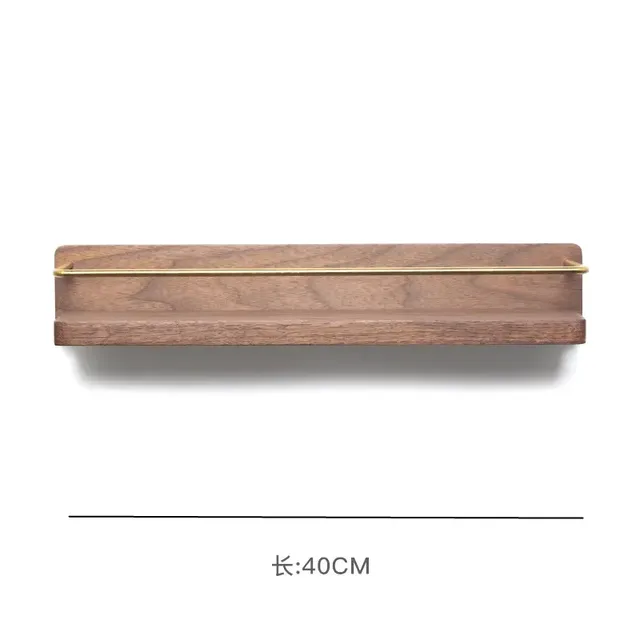 Porteserviettes noyer métal inox acier mural étagère… – vue 5