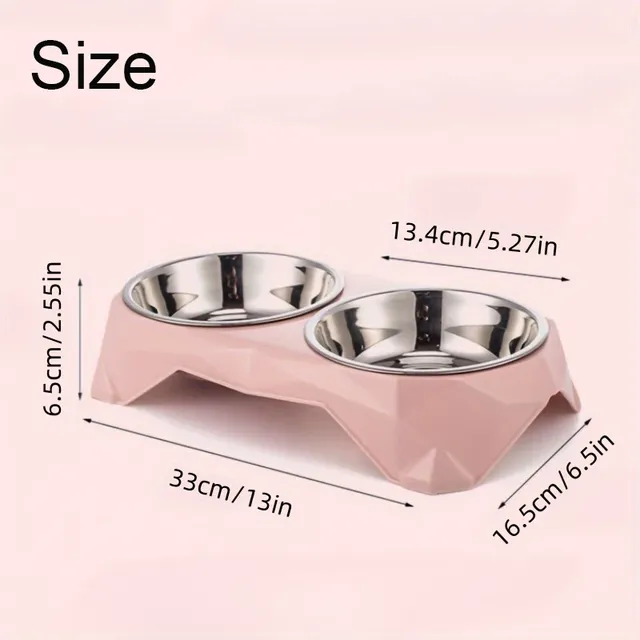 Double bol en acier inoxydable pour animaux de compagnie – vue 6