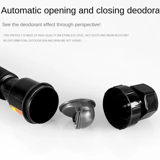 Siphon lavabo vidange déodorant antiodeur noir inox… – vue 4