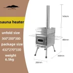 Poêle à bois multifonctionnel en acier inoxydable, poêle de sauna, poêle à bois de camping pour tente extérieure, poêle chauffant de camping