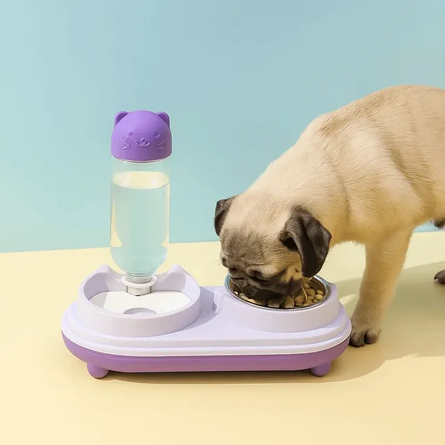 Double bol antidérapant anti-déversement pour chat – vue 3