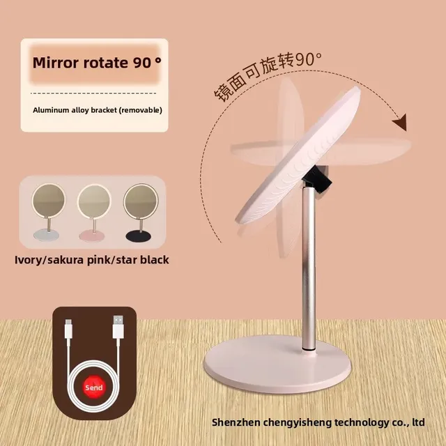 Miroir de maquillage circulaire à LED – vue 4