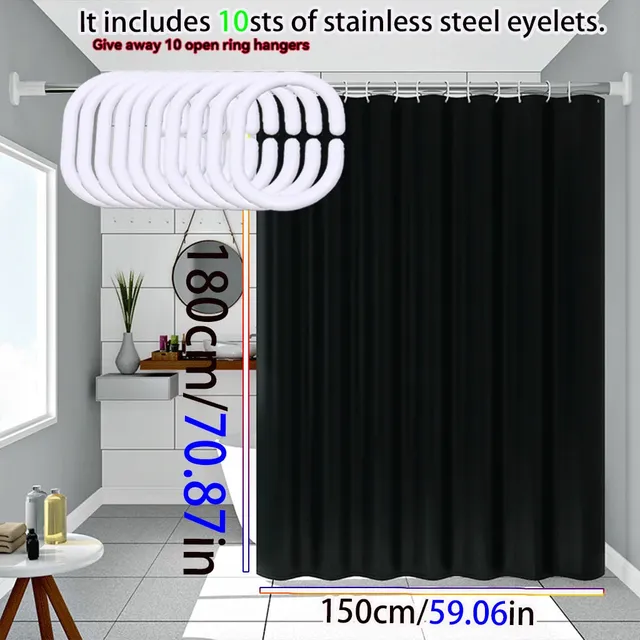 Rideau de douche noir de style Simple – vue 3