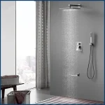 Système de douche dissimulé, sortie d&rsquo;eau à 2/3 voies, ensemble de robinets de douche de salle de bains cachés, ensemble de douche de salle de bains à pluie en laiton intégré