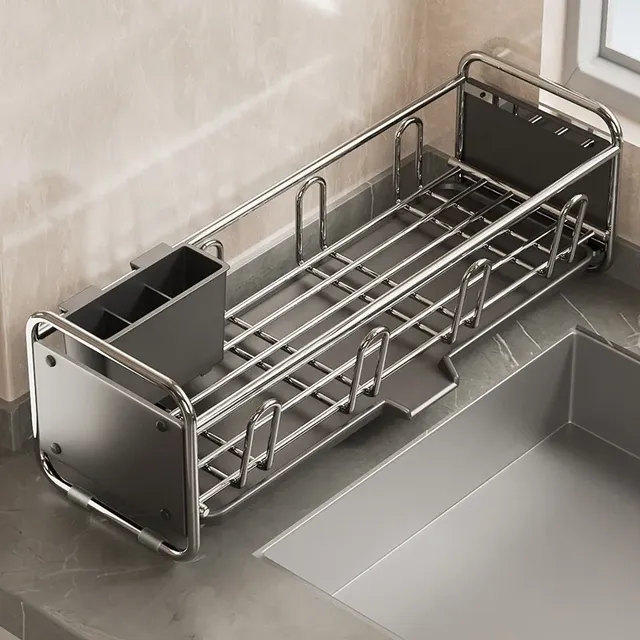 Égouttoir vaisselle inox chromé contemporain épuré gain… – vue 3