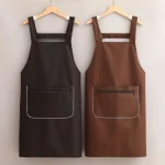 Tablier de cuisine à l&rsquo;huile imperméable tabliers de Chef pour femmes hommes tablier de cuisine avec poche avant accessoires de nettoyage de vaisselle tabliers