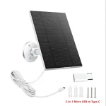 Kit de panneaux solaires 10W 5V 2 en 1, Micro USB + panneaux solaires de Type C, chargeur de cellules solaires extérieures pour caméra de sécurité/petit système d&rsquo;éclairage domestique