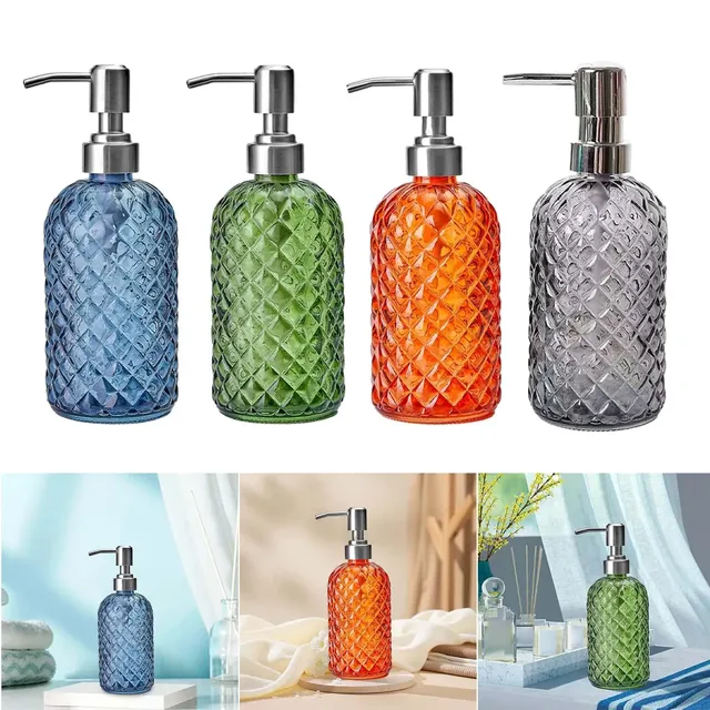 Distributeur savon verre rechargeable pompe manuelle… – vue 2