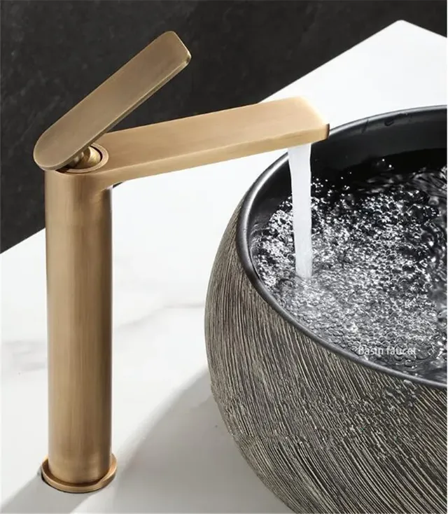 Mitigeur lavabo vasque monocommande bronze antique bec… – vue 7