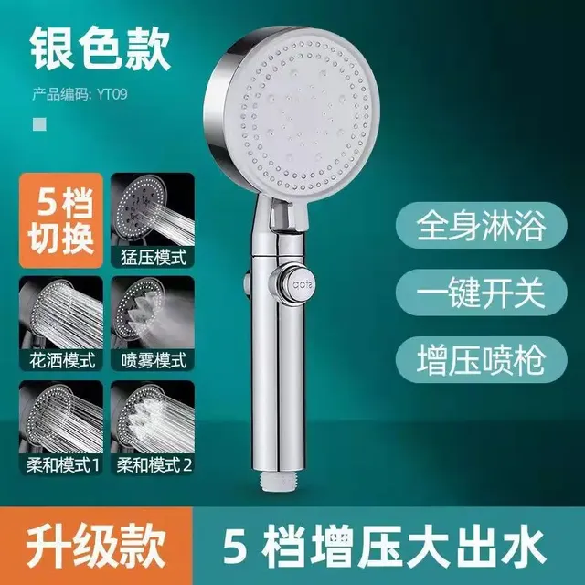Pommeau douche main haute pression réglable cinq modes… – vue 2