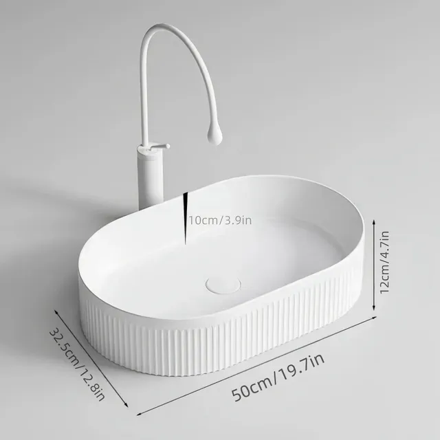 1 grand lavabo de salle de bain en céramique moderne – vue 2