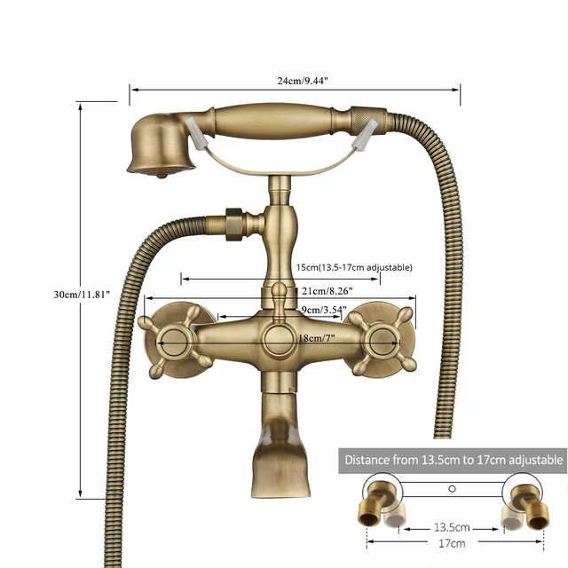 Robinet mitigeur de baignoire noir doré de luxe – vue 5